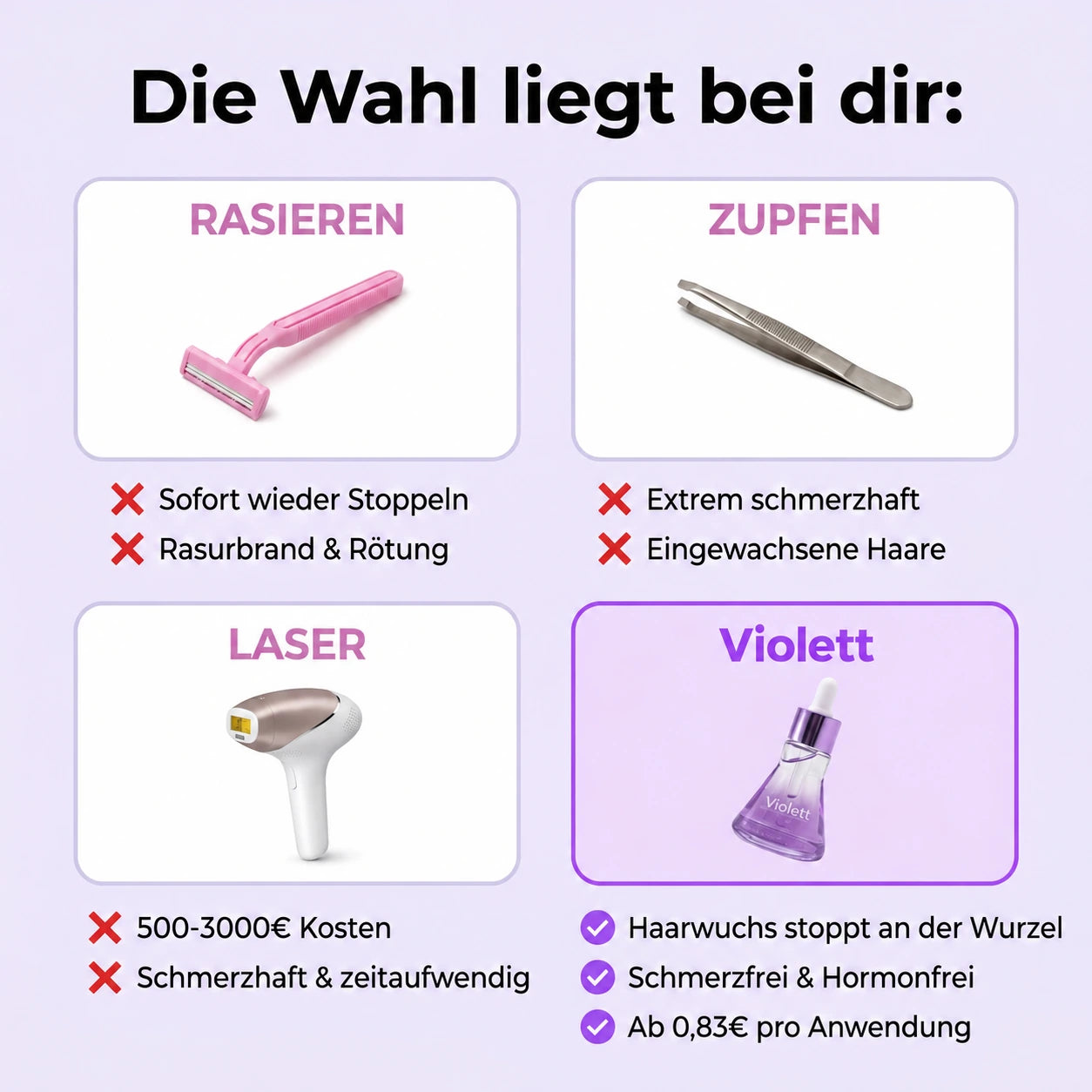 Violett – Pflanzlicher Haarwuchsstopp